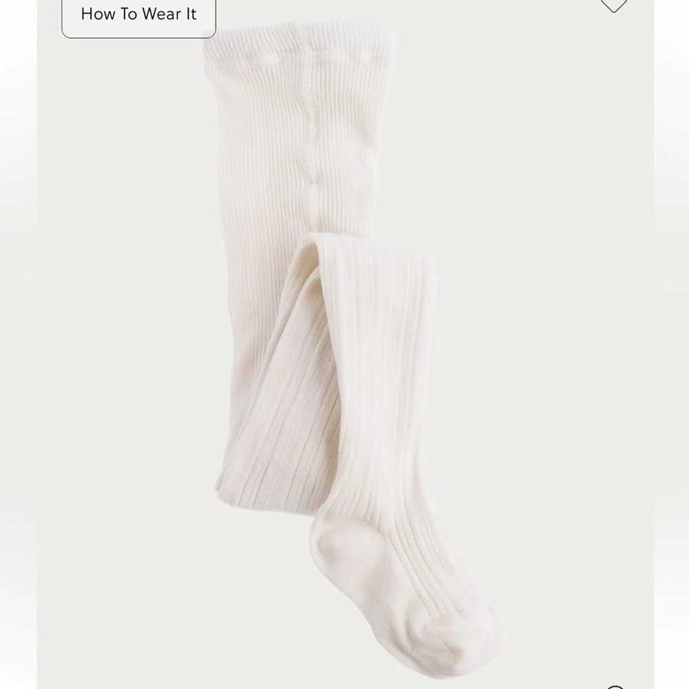 J crew ivory Girls' ribbed tights